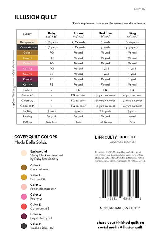 Quilt Pattern - Illusion - Modern Handicraft - MH 017