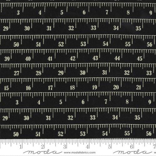 IN STOCK - 54" Measure Up Print CANVAS Black - Moda Fabrics - 54924 12
