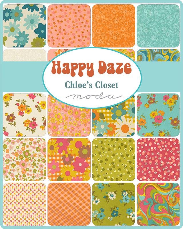 Happy Daze Ditsy Floral Print Citrine by Chloe's Closet for Moda Fabrics - 33841 15