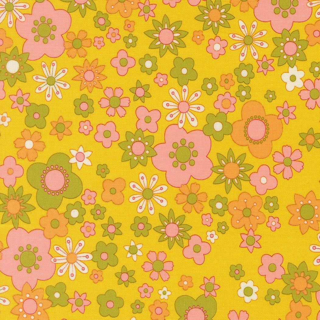 Happy Daze Ditsy Floral Print Citrine by Chloe's Closet for Moda Fabrics - 33841 15