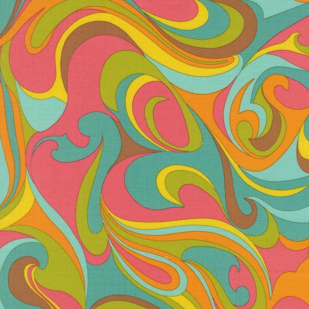 Happy Daze Vibing Swirls Print Sweetie Colorway by Chloe's Closet for Moda Fabrics