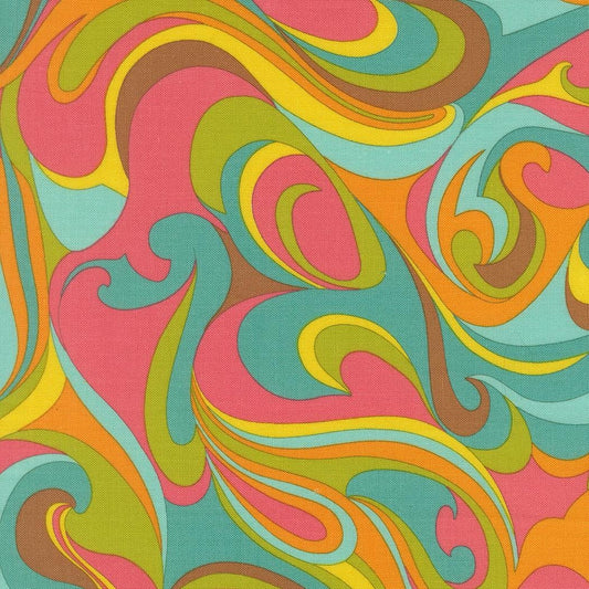 Happy Daze Vibing Swirls Print Sweetie Colorway by Chloe's Closet for Moda Fabrics