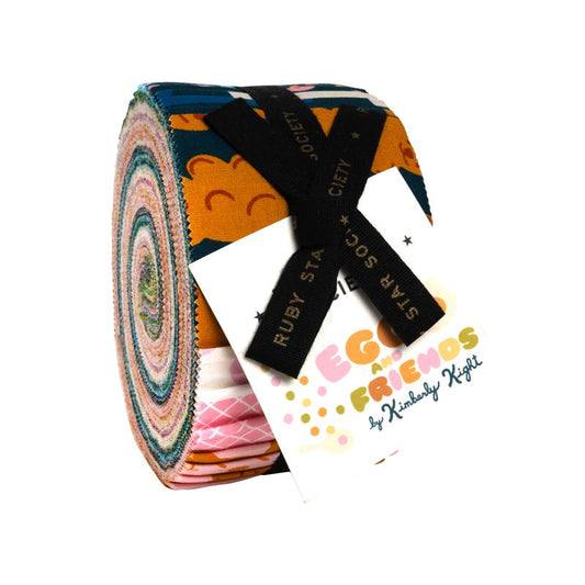 IN STOCK - Egg and Friends Print Pre-cut Jelly Roll by Kimberly Kight for Ruby Star Society - RS3106JR