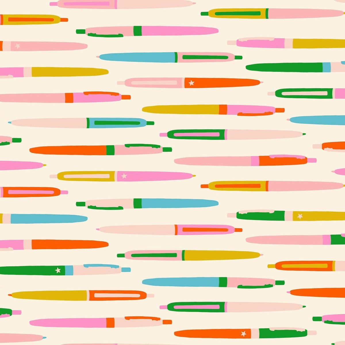 Trinketry Pens Fabric – Natural Cotton Print - Melody Miller Designer for Ruby Star Society