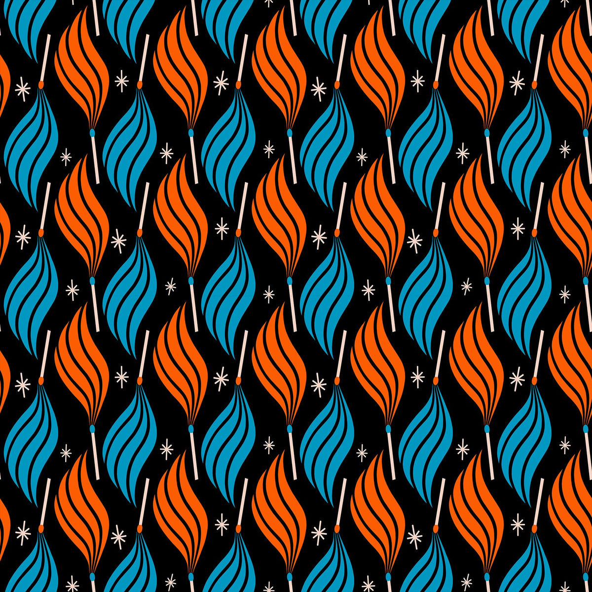 Trinketry Lit Fabric – Black Cotton Print - Melody Miller Designer for Ruby Star Society