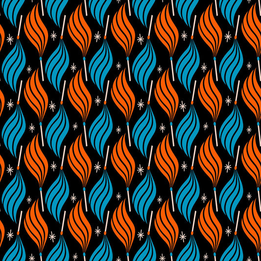 Trinketry Lit Fabric – Black Cotton Print - Melody Miller Designer for Ruby Star Society