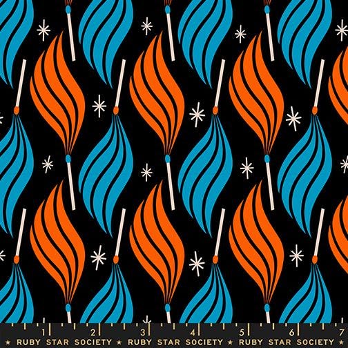 Trinketry Lit Fabric – Black Cotton Print - Melody Miller Designer for Ruby Star Society