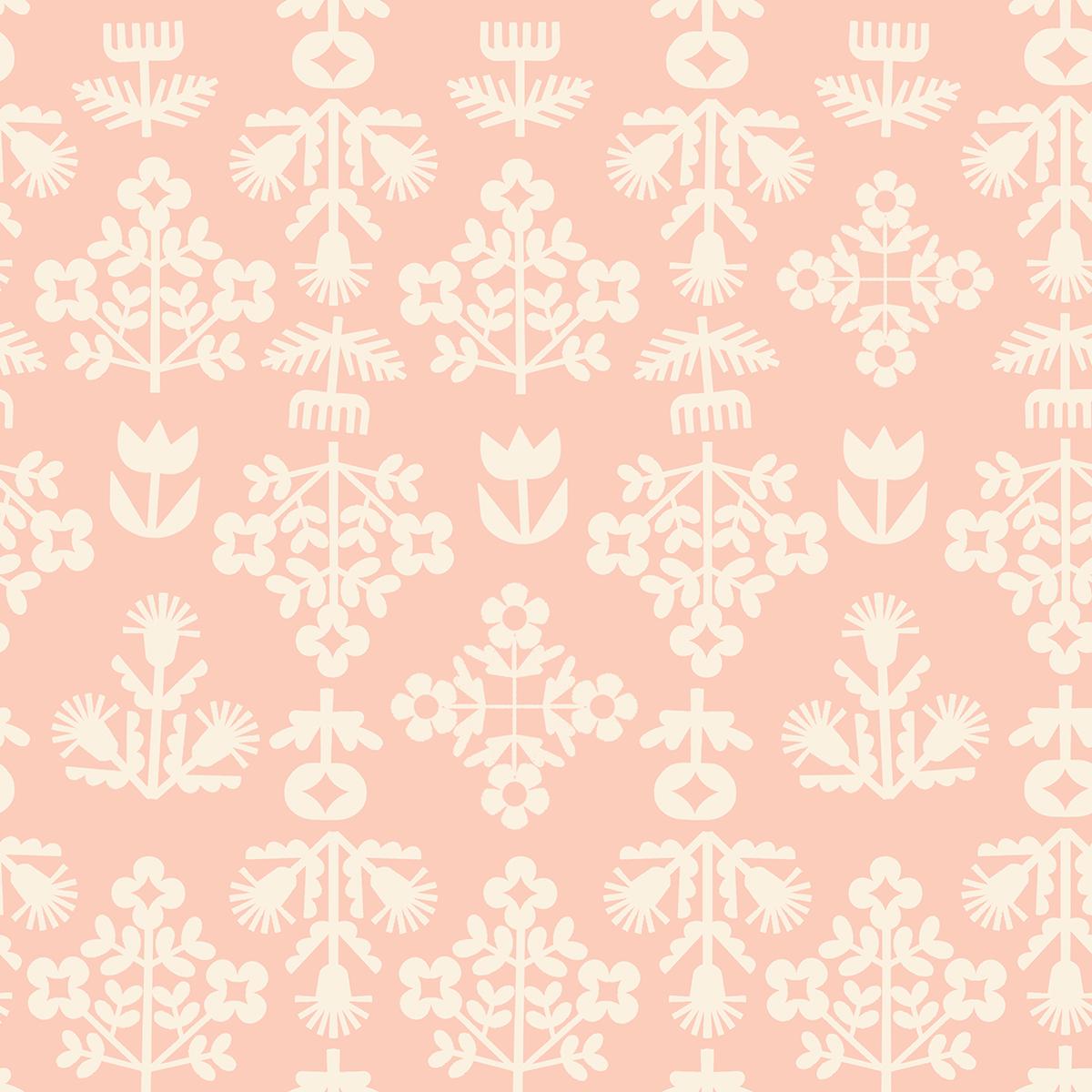 IN STOCK - Paper Cuts 2 Fresh Cut Flowers Print Peach Puff by Rashida Coleman Hale for Ruby Star Society - RS1112 13