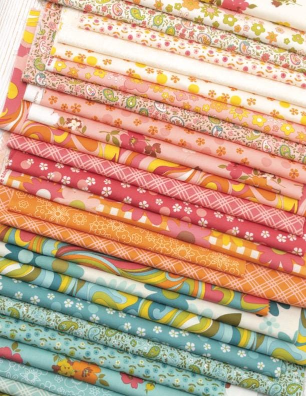 Happy Daze Vibing Swirls Print Sweetie Colorway by Chloe's Closet for Moda Fabrics