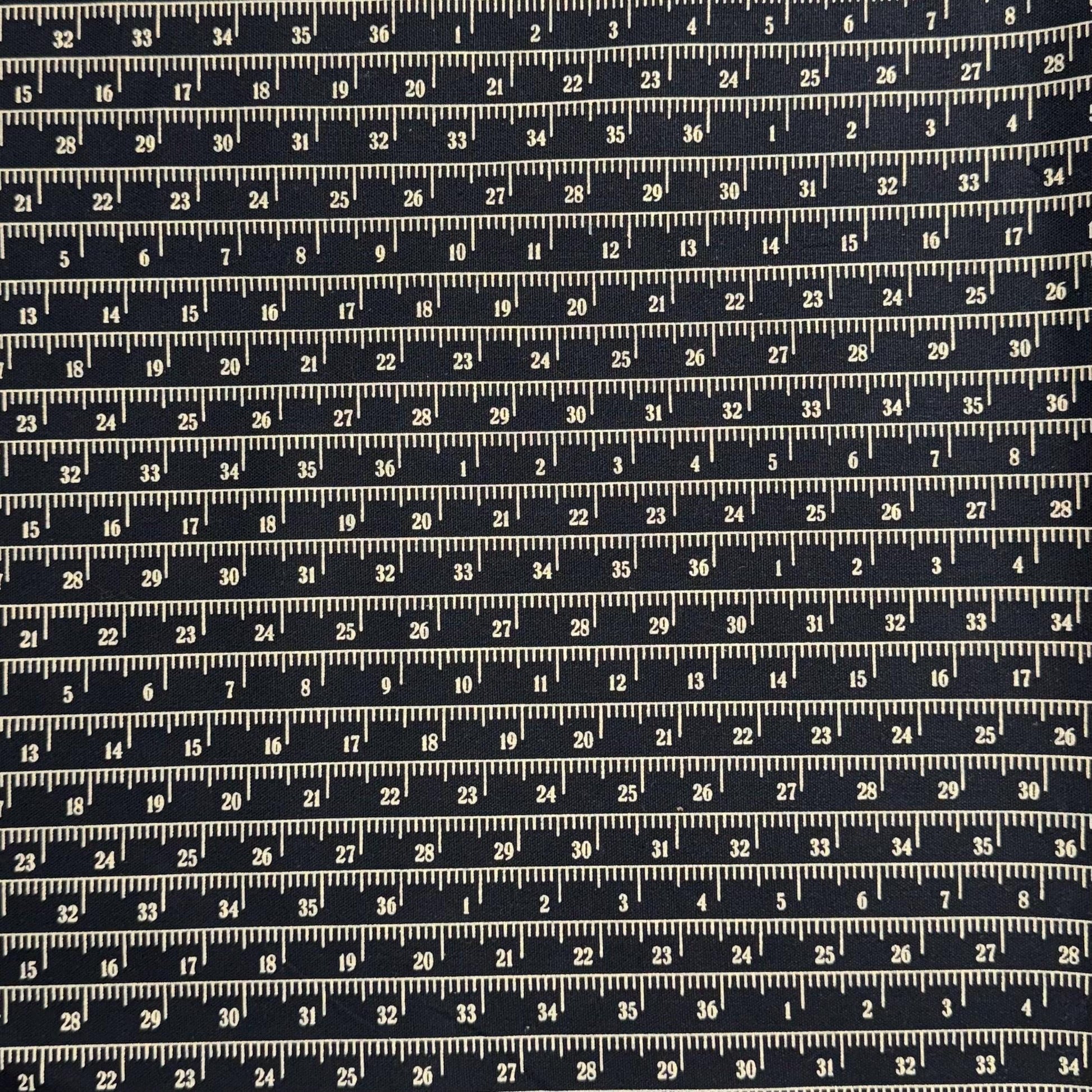 IN STOCK - 54" Measure Up Print CANVAS Black - Moda Fabrics - 54924 12