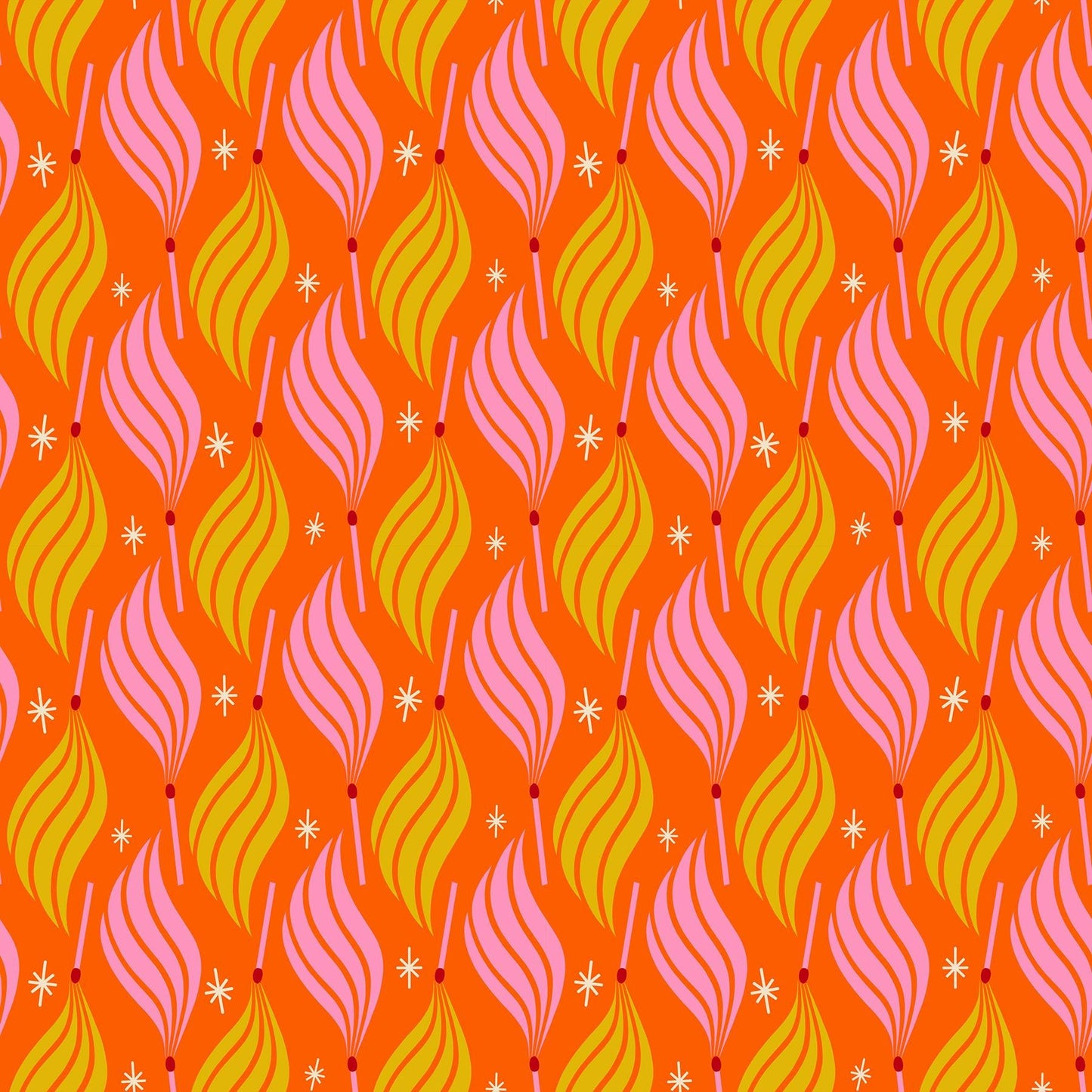 IN STOCK - Trinketry Lit Fabric – Goldfish Orange Cotton Print - Melody Miller Designer for Ruby Star Society