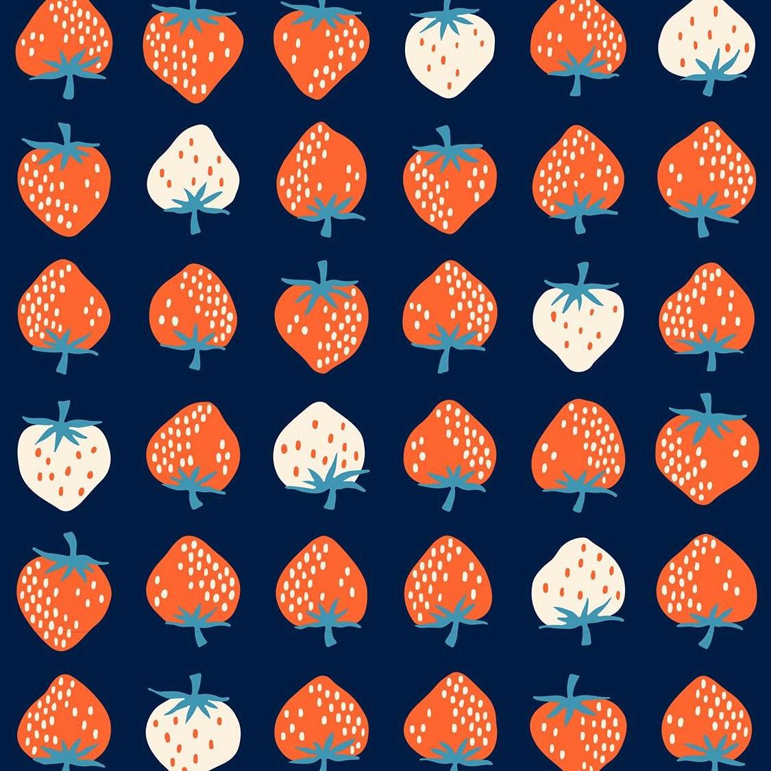 Strawberry Print Navy Blue - Kimberly Kight - Ruby Star Society - RS3084 23
