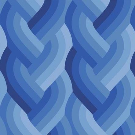 Echo Braid Print Royal Blue by Emily Van Hoff for Moda Fabrics