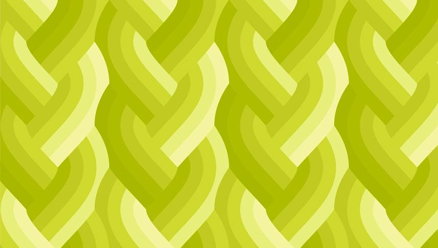 Echo Braid Print Acid Green by Emily Van Hoff for Moda Fabrics