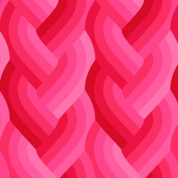 Echo Braid Print Dark Pink by Emily Van Hoff for Moda Fabrics