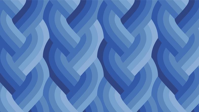 IN STOCK - Echo Braid Print Royal Blue by Emily Van Hoff for Moda Fabrics