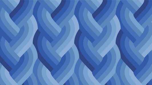 IN STOCK - Echo Braid Print Royal Blue by Emily Van Hoff for Moda Fabrics