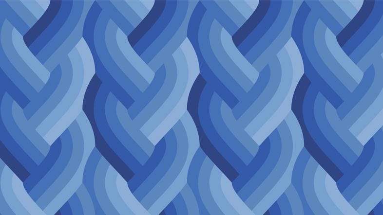 Echo Braid Print Royal Blue by Emily Van Hoff for Moda Fabrics