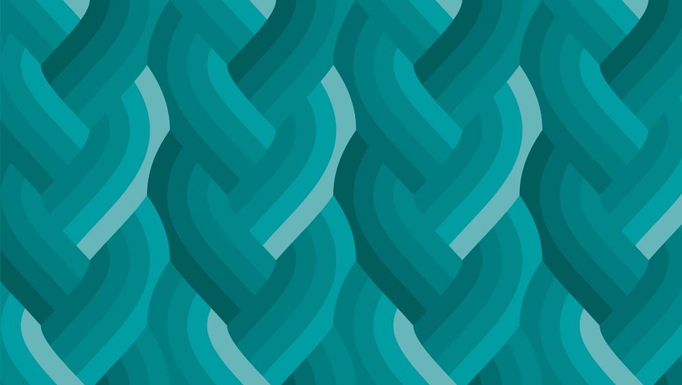 Echo Braid Print Teal by Emily Van Hoff for Moda Fabrics