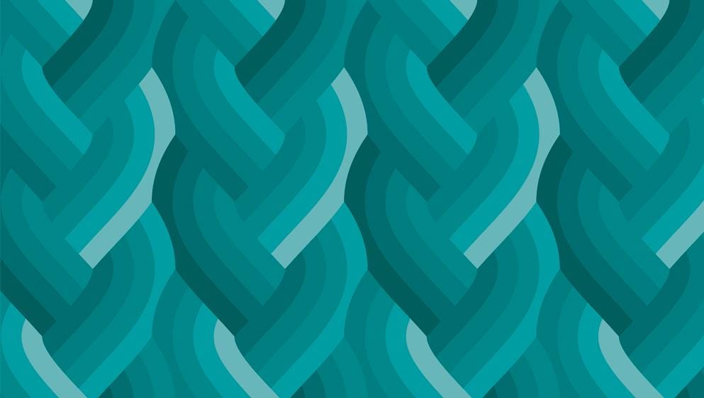 IN STOCK - Echo Braid Print Teal by Emily Van Hoff for Moda Fabrics