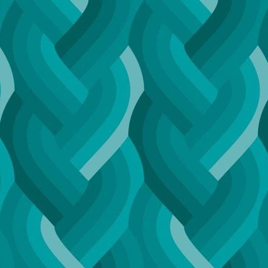 Echo Braid Print Teal by Emily Van Hoff for Moda Fabrics