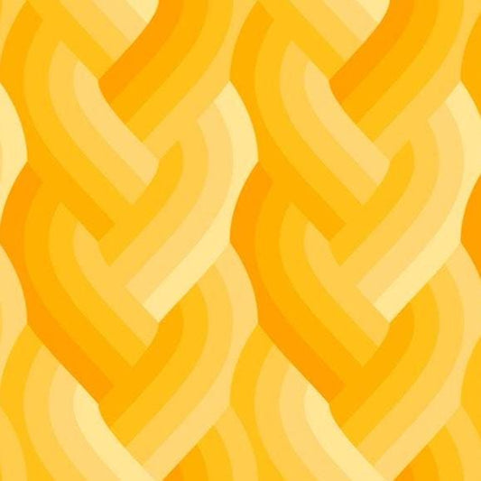 Echo Braid Print Yellow by Emily Van Hoff for Moda Fabrics