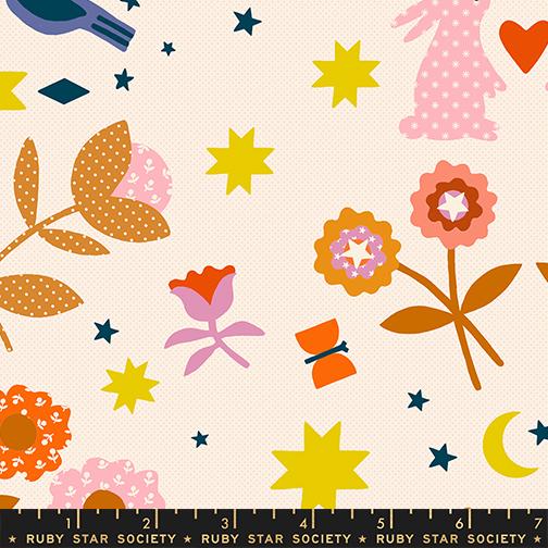 IN STOCK - Mystic Fable Large Icons print Natural by Alexia Marcelle Abegg for Ruby Star Society