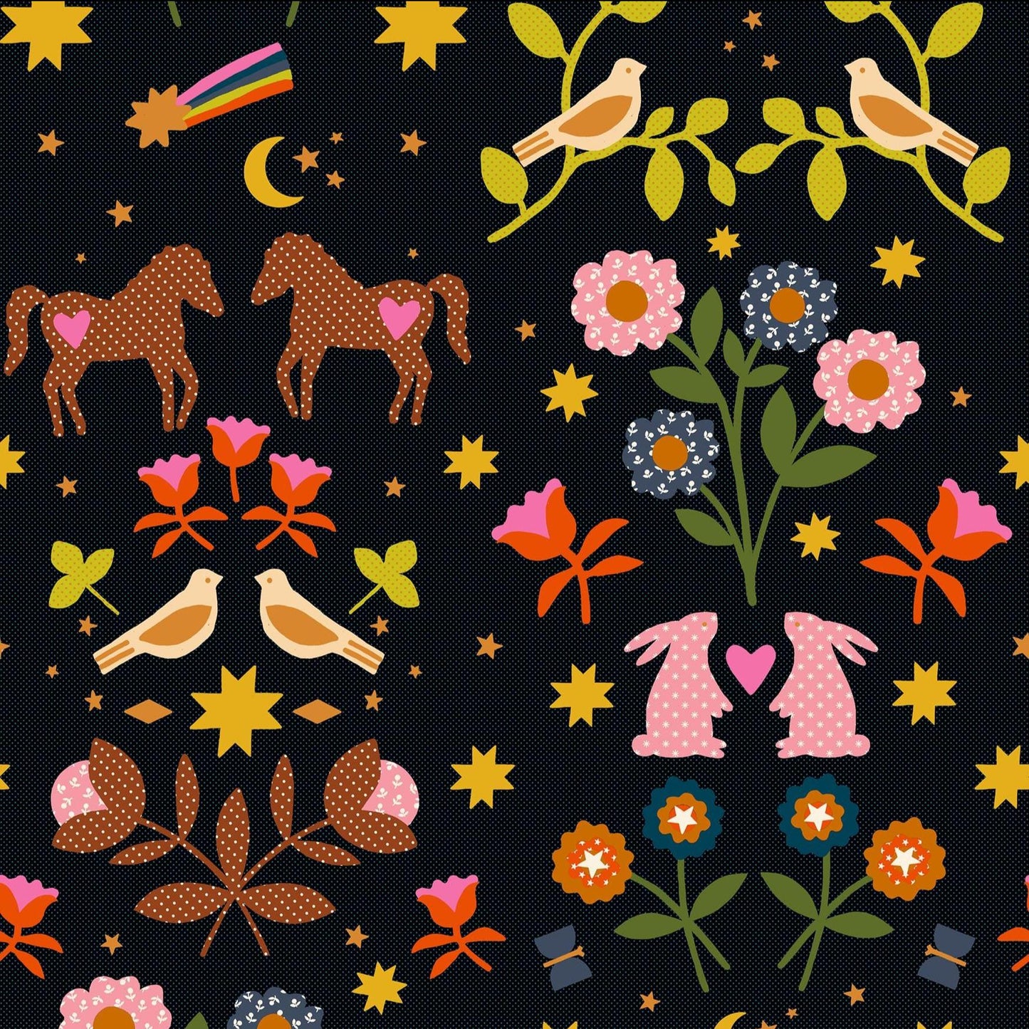 IN STOCK - Mystic Fable Large Icons print Soft Black by Alexia Marcelle Abegg for Ruby Star Society
