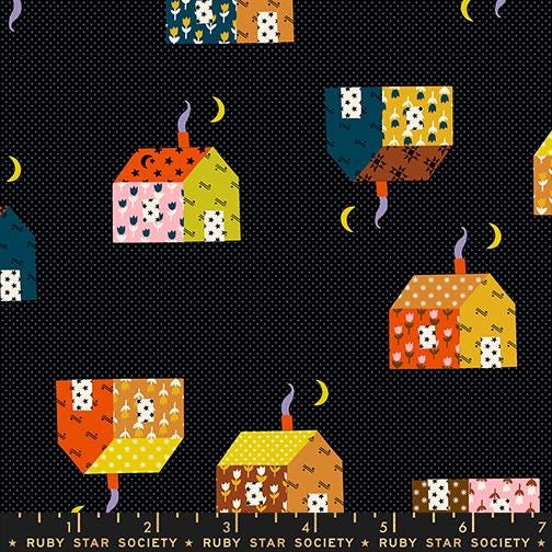 Mystic Fable Little House print Soft Black by Alexia Marcelle Abegg for Ruby Star Society