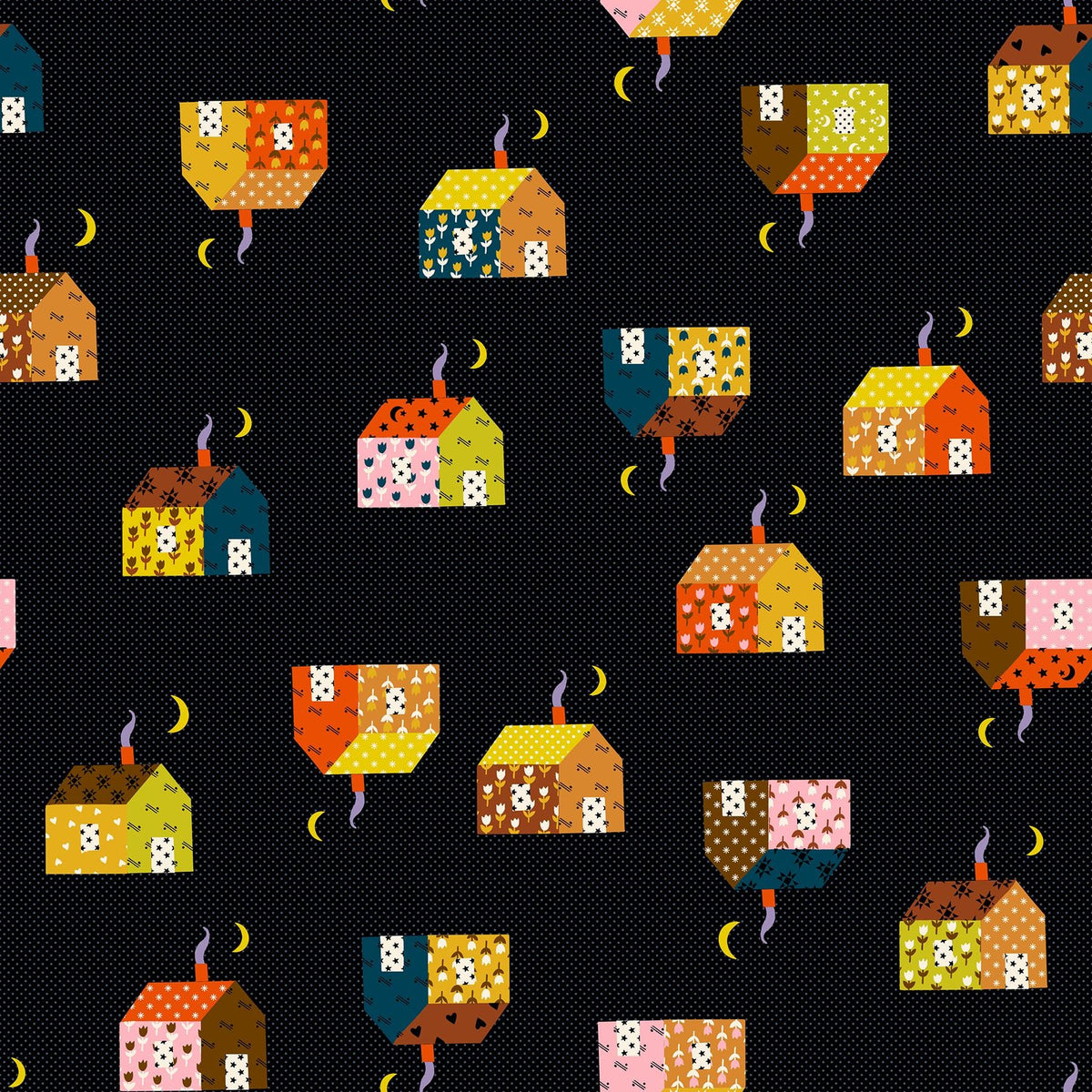 Mystic Fable Little House print Soft Black by Alexia Marcelle Abegg for Ruby Star Society