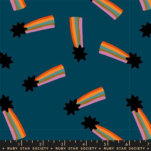 Mystic Fable Shooting Star print Galaxy blue by Alexia Marcelle Abegg for Ruby Star Society