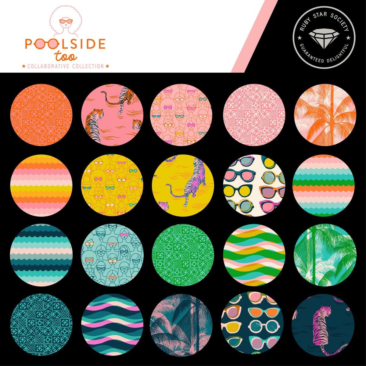 Poolside Too Poolside Waves print Tropic - a Collaboration by Ruby Star Society
