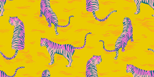 Poolside Tigress print Golden yellow Hour - a Collaboration by Ruby Star Society