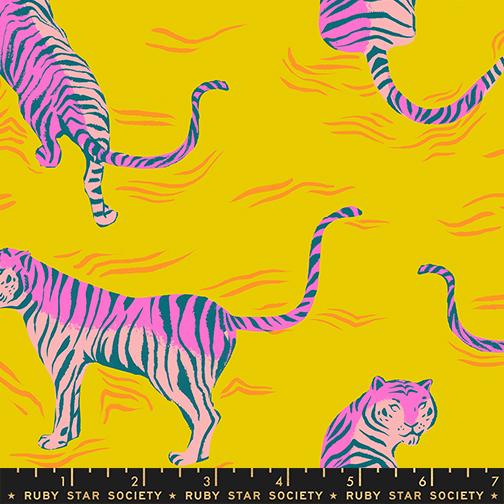 Poolside Tigress print Golden yellow Hour - a Collaboration by Ruby Star Society