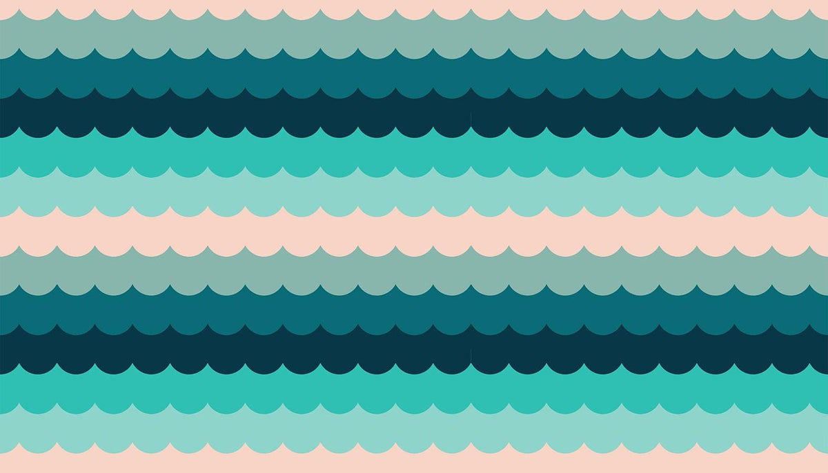 Poolside Too Umbrella Scallops print Peacock - a Collaboration by Ruby Star Society