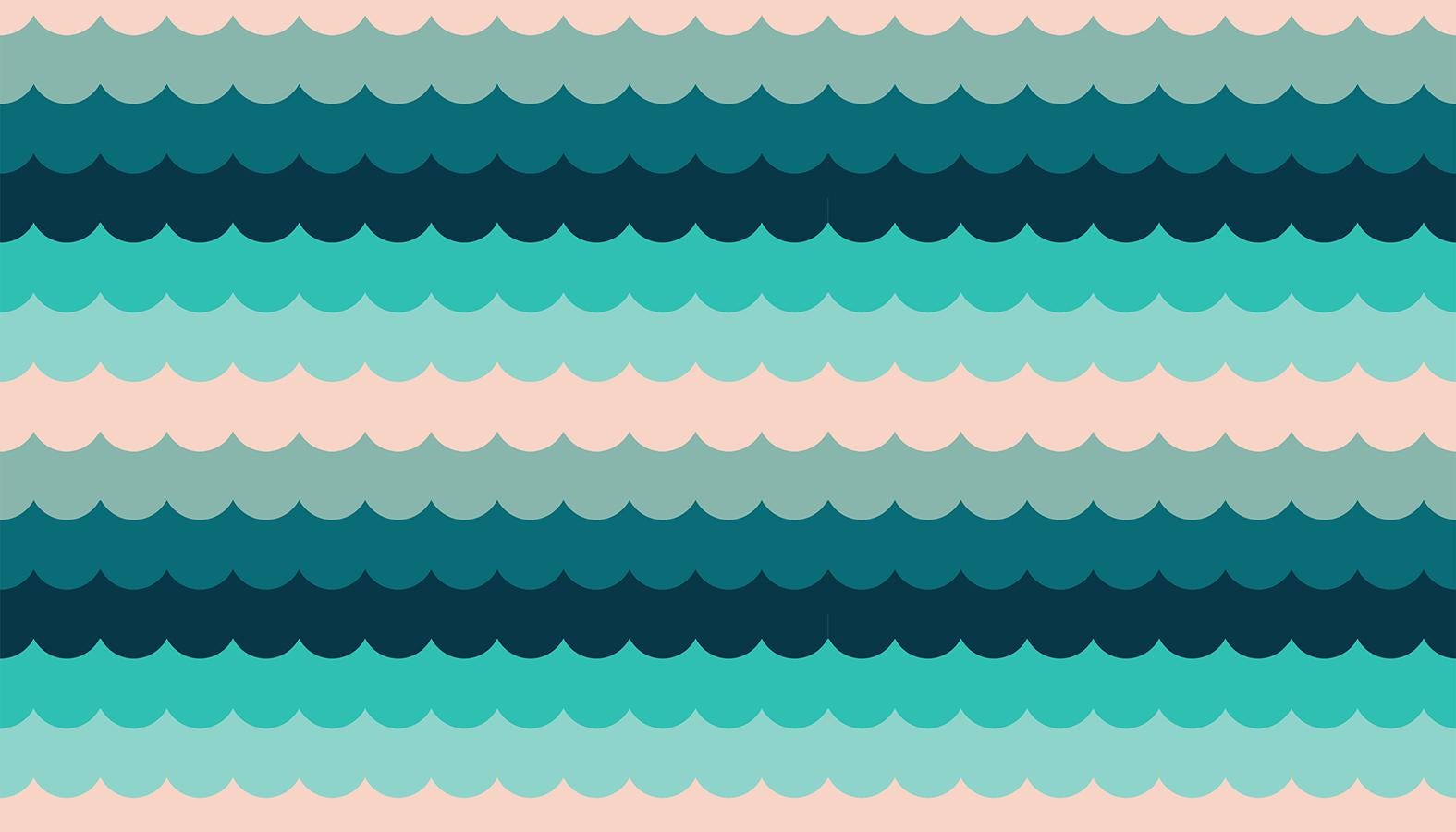 PRE-ORDER - Poolside Too Umbrella Scallops print Peacock - a Collaboration by Ruby Star Society - Due Mid-May
