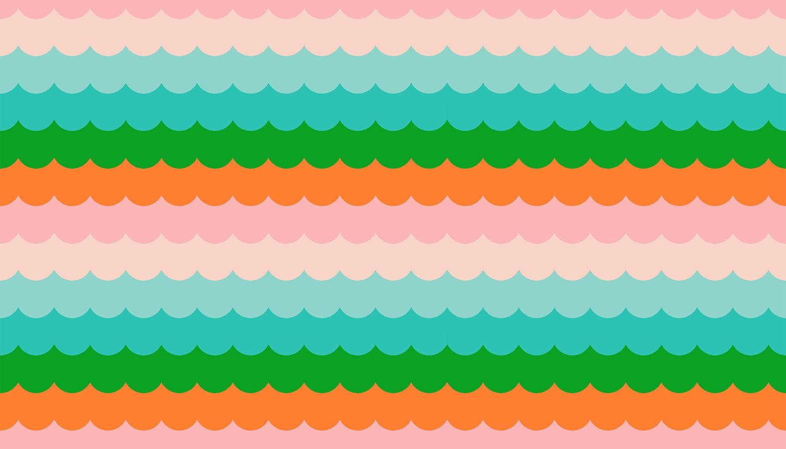 PRE-ORDER - Poolside Too Umbrella Scallops print Verdant - a Collaboration by Ruby Star Society - Due Mid-May