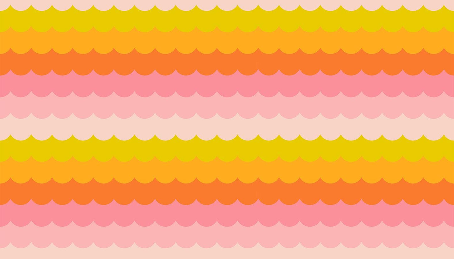 PRE-ORDER - Poolside Too Umbrella Scallops print Balmy pink - a Collaboration by Ruby Star Society - Due Mid-May