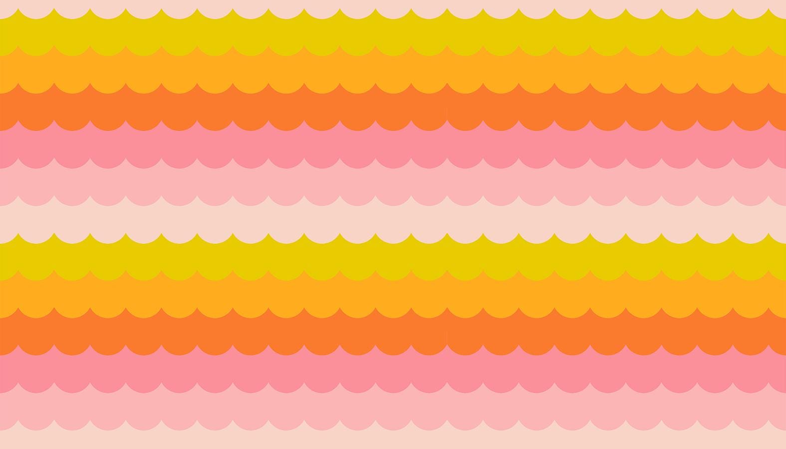 PRE-ORDER - Poolside Too Umbrella Scallops print Balmy pink - a Collaboration by Ruby Star Society - Due Mid-May