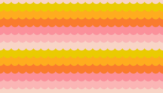 PRE-ORDER - Poolside Too Umbrella Scallops print Balmy pink - a Collaboration by Ruby Star Society - Due Mid-May