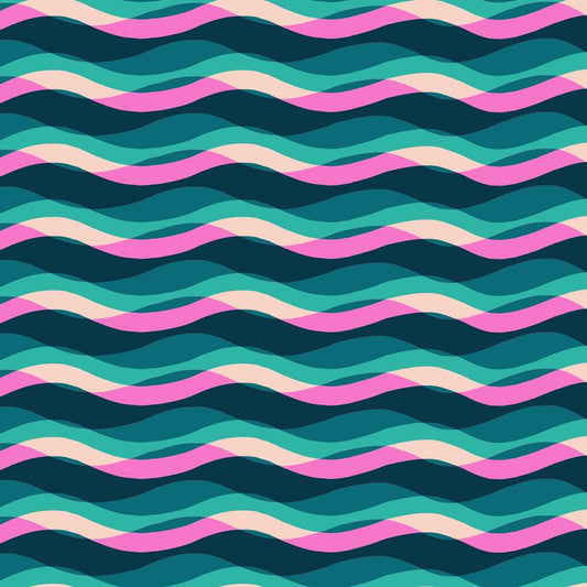 PRE-ORDER - Poolside Too Poolside Waves print Peacock - a Collaboration by Ruby Star Society - Due Mid-May