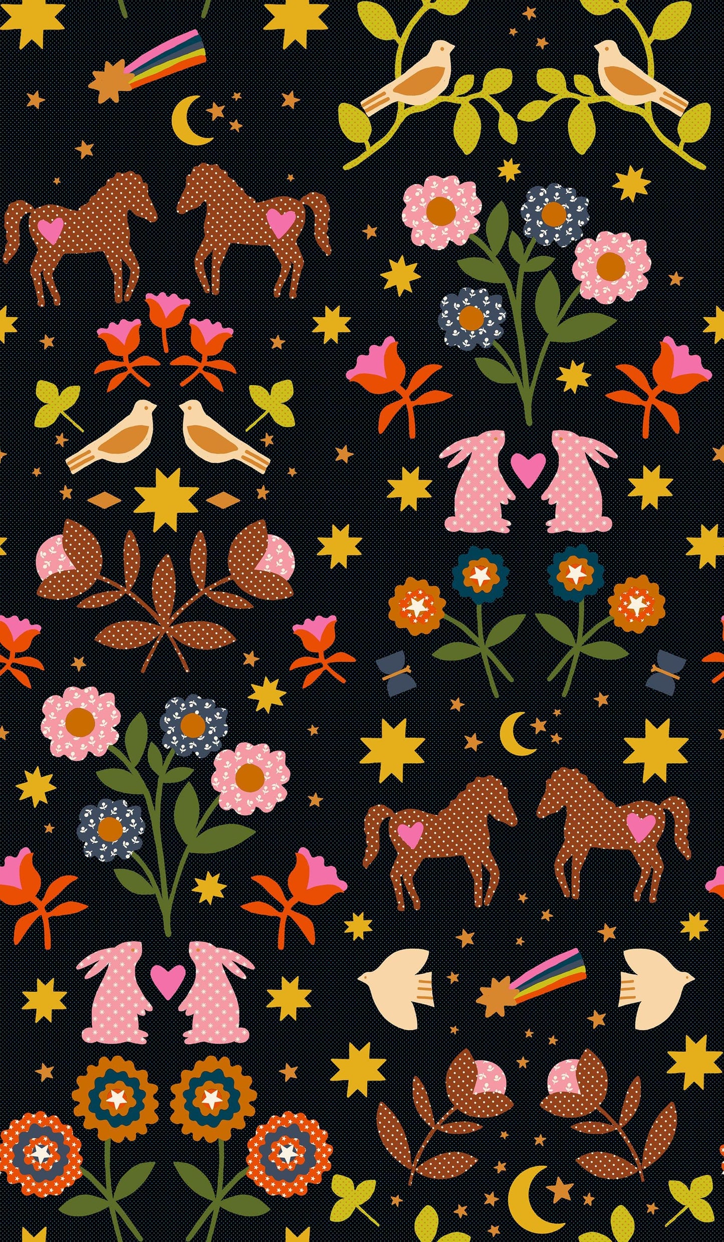 IN STOCK - Mystic Fable Large Icons print Soft Black by Alexia Marcelle Abegg for Ruby Star Society