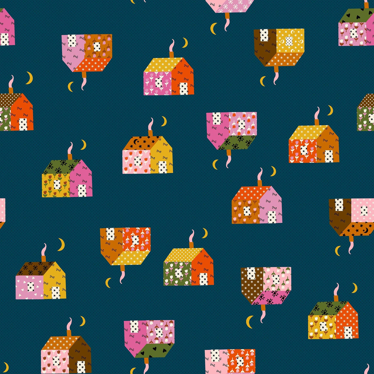Mystic Fable Little House print Galaxy blue by Alexia Marcelle Abegg for Ruby Star Society