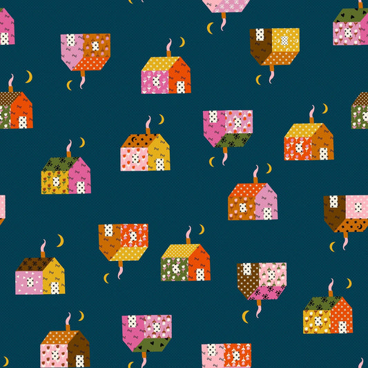 Mystic Fable Little House print Galaxy blue by Alexia Marcelle Abegg for Ruby Star Society