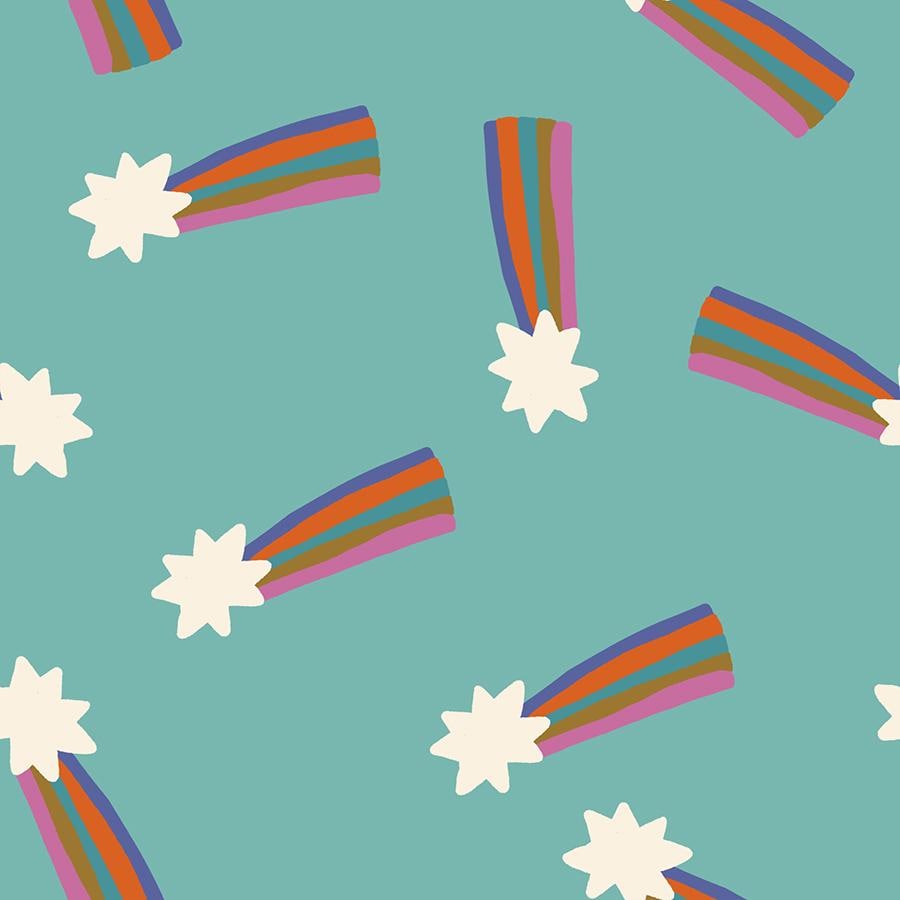 IN STOCK - Mystic Fable Shooting Star print Cottage Blue by Alexia Marcelle Abegg for Ruby Star Society