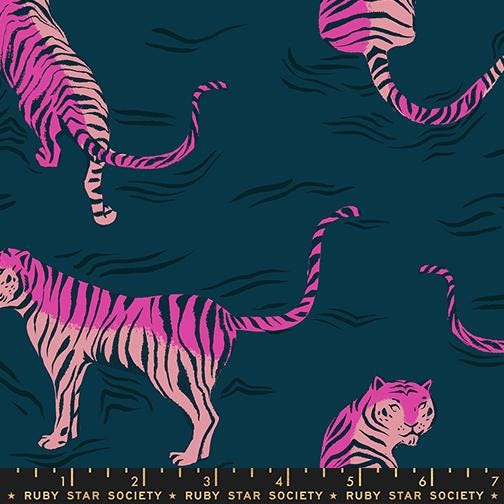 Poolside Tigress print Galaxy dark teal - a Collaboration by Ruby Star Society