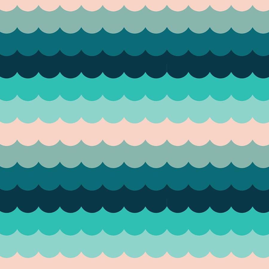 Poolside Too Umbrella Scallops print Peacock - a Collaboration by Ruby Star Society