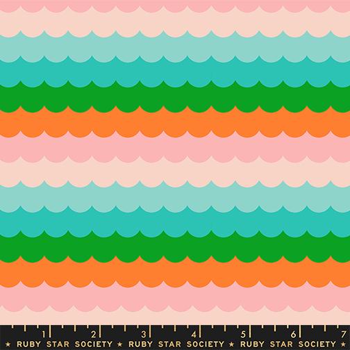 PRE-ORDER - Poolside Too Umbrella Scallops print Verdant - a Collaboration by Ruby Star Society - Due Mid-May