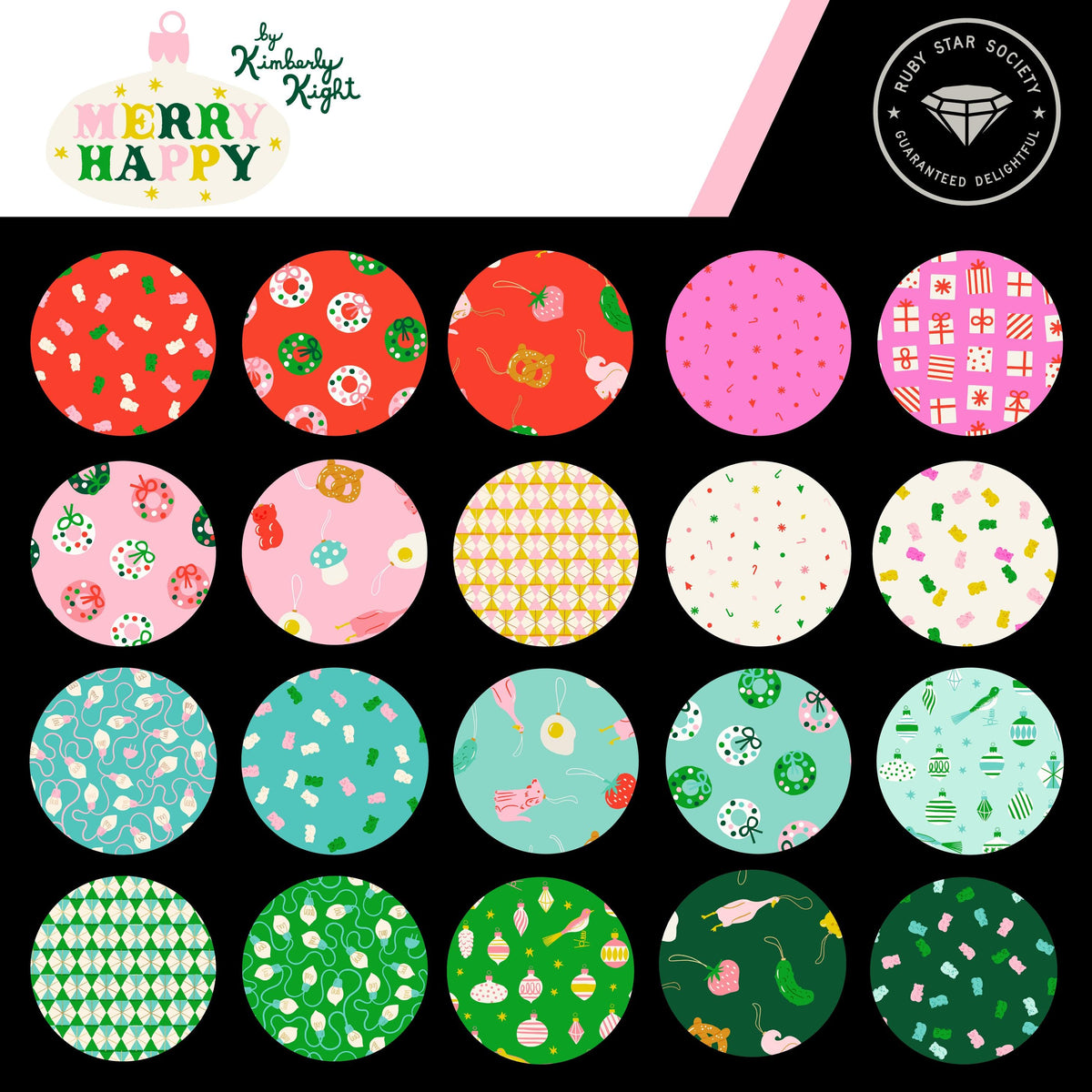 Merry Happy Merry Gummies print Lollipop scarlet by Kimberly Kight for Ruby Star Society - RS3104 12