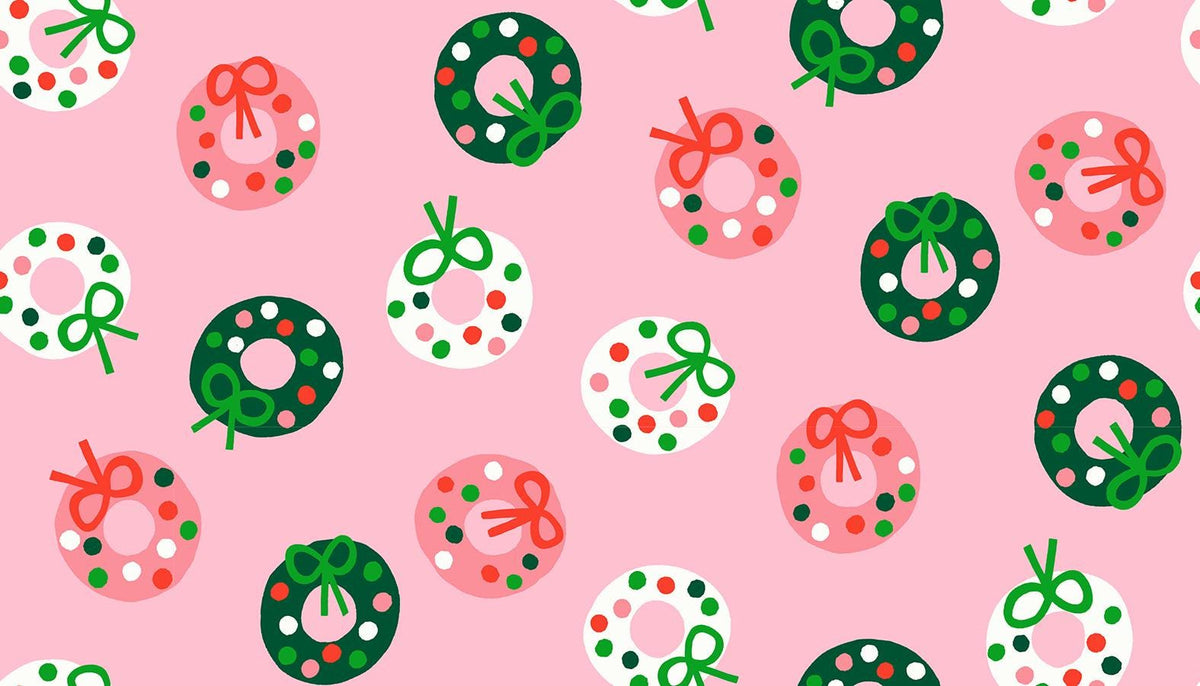 Merry Happy Bough Down Print Melody Pink by Kimberly Kight for Ruby Star Society - RS3099 13